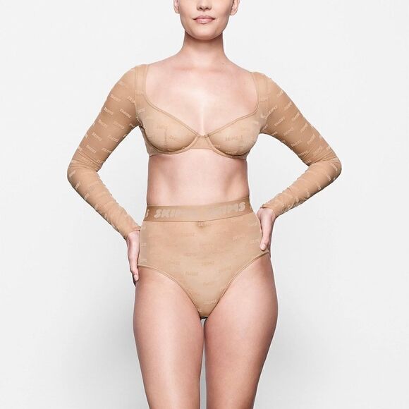 RARE SKIMS After Hours Long Sleeve Mesh Top - Picture 5 of 7